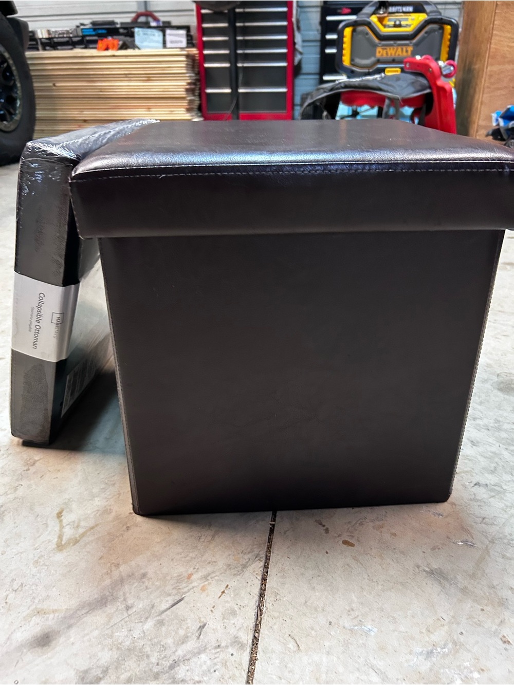 Mainstays Brown Collapsible Ottoman